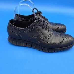Cole Haan Zerogrand Black Wingtip Oxford Shoes‎ Men's 7.5 Black C20719 EUC